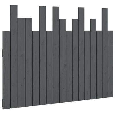 vidaXL Wall Headboard Grey 108x3x80 cm Solid Wood Pine