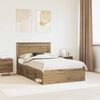 vidaXL Bed Frame Artisian Oak 120 x 190 cm Solid Pine Wood
