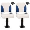 vidaXL Boat Seats 2 pcs with Pedestal Height Adjustable 360&deg; Rotatable