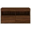 vidaXL TV Wall Cabinet with LED Lights Brown Oak 80x30x40 cm