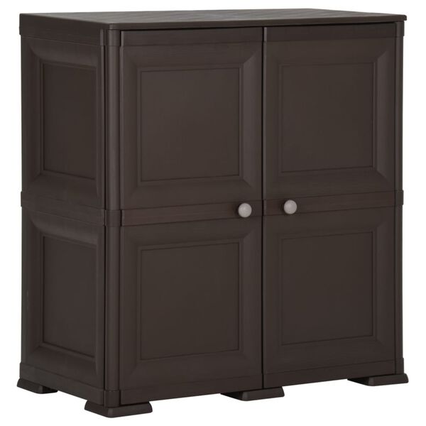 vidaXL Plastic Cabinet 79x43x85.5 cm Wood Design Brown