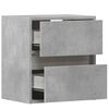 vidaXL Wall-mounted Bedside Cabinet with LED Lights Concrete Grey