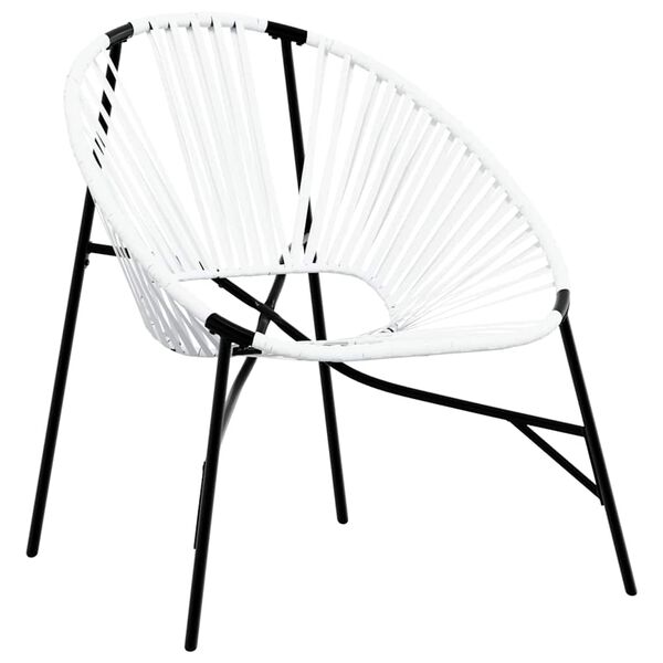 vidaXL Garden Chair Set 3 pcs Black and White Poly Rattan