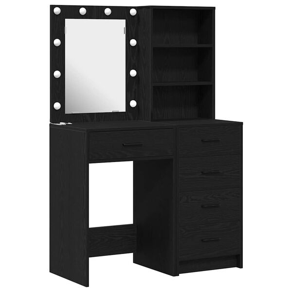 vidaXL Dressing Table 2 pcs Black 50 x 41 x 135 cm Engineered wood