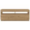 vidaXL TV Cabinet with LED Lights Artisan Oak 300x35x40 cm Engineered Wood
