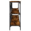 vidaXL Console Table Smoked Oak 200x30x75 cm Engineered Wood and Iron