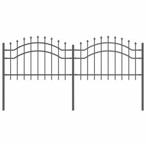 vidaXL Garden Fence WOERDEN 240 x 115 cm Powder-coated steel Grey