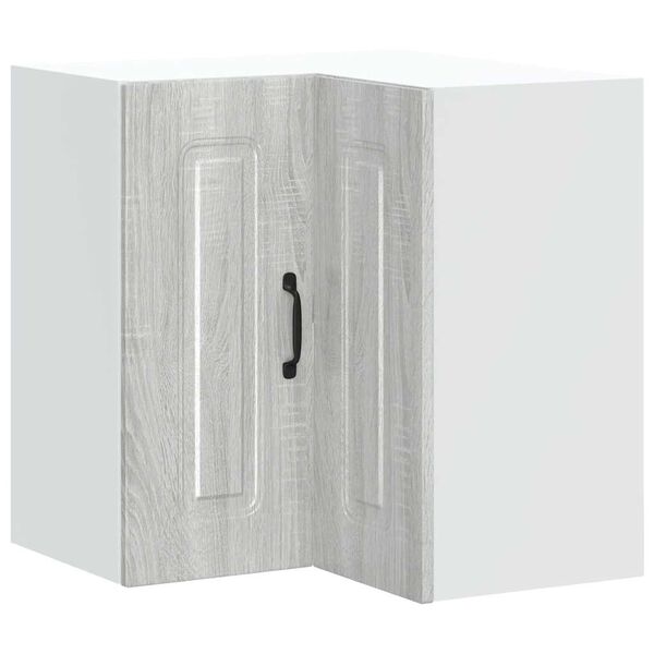 vidaXL Kitchen Wall Corner Cabinet Kalmar Grey Sonoma Engineered Wood