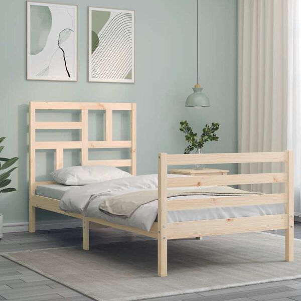 vidaXL Bed Frame without Mattress Single Solid Wood