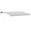 vidaXL Retractable Awning Light Grey and White 500 x 350 cm