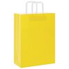 vidaXL Paper Bags 250 pcs with Handles Yellow 26x12x35 cm
