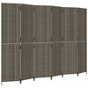 vidaXL Room Divider 6 Panels Grey Poly Rattan