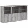 vidaXL Sideboard with LED Lights Grey Sonoma 181.5x37x100 cm