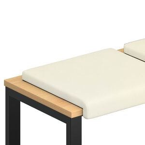 vidaXL Bench Cushion 4 pcs Corduroy Cream Depth 35 cm