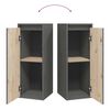 vidaXL Wall Cabinet Grey 30x30x80 cm Solid Wood Pine