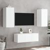 vidaXL 4 Piece TV Wall Units with LED White Engineered Wood