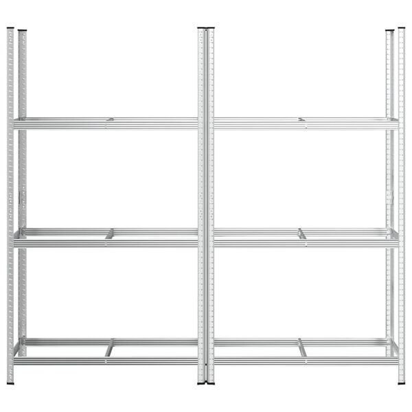 vidaXL 3-Layer Tyre Shelves 2 pcs Silver 110x40x200 cm Steel