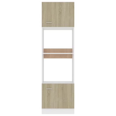 vidaXL Microwave Cabinet Sonoma Oak 60x57x207 cm Engineered Wood
