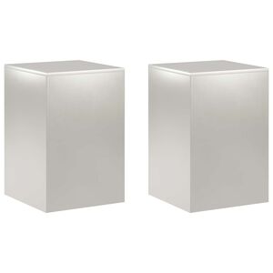 vidaXL Plant Stand 2 pcs Silver 40 x 40 x 60 cm Steel