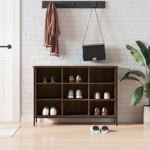 vidaXL Shoe Cabinet Brown Oak 9 compartments