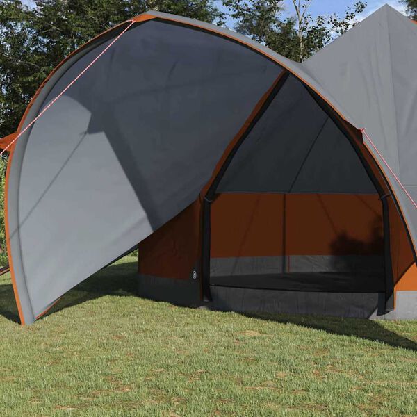 vidaXL Teepee Tent with Roof Grey and Orange 600 x 600 x 347 cm