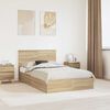 vidaXL Storage Bed with Drawer Sonoma Oak 135 x 190 cm Engineered Wood