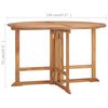 vidaXL Folding Garden Dining Table 120x120x75 cm Solid Teak Wood