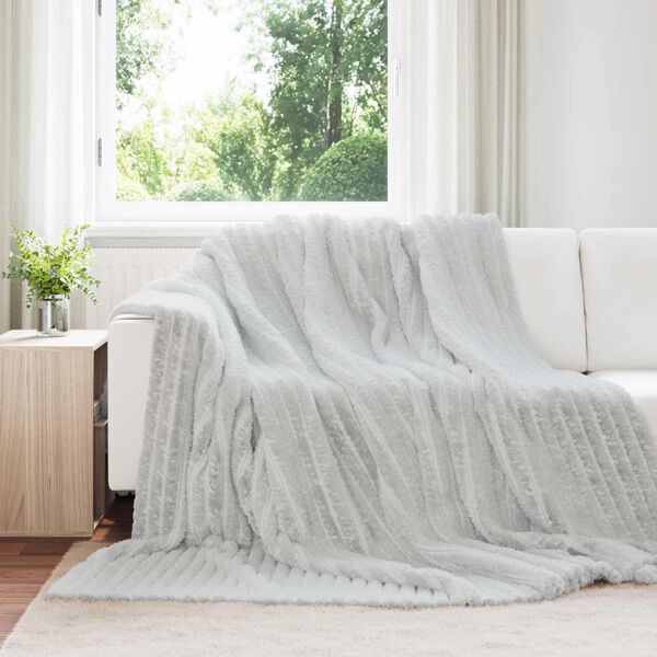 vidaXL Throw Blanket Grey 240 x 220 cm Fleece