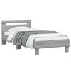 vidaXL Bed Frame without Mattress with Headboard Grey Sonoma 90x200 cm