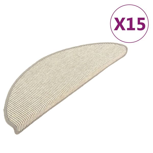 vidaXL Stair Mats 15 pcs 65x21x4 cm Silver Half Round Large