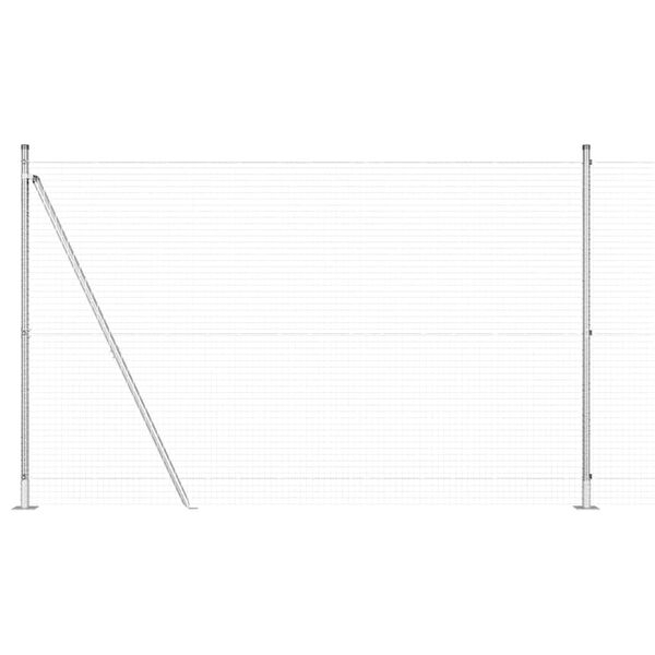 vidaXL Fence Post Silver 10 x 1.6 m (25 x 25 mm mesh) Steel