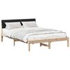 vidaXL Bed frame Brown and black 135 x 190 cm Solid pine wood
