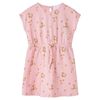 Kids' Dress with Drawstring Light Orange 116