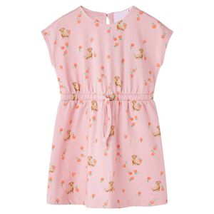 vidaXL Kids' Dress with Drawstring Light Orange 116