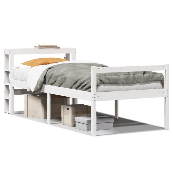 vidaXL Senior Bed with Headboard without Mattress White 90x190 cm Single