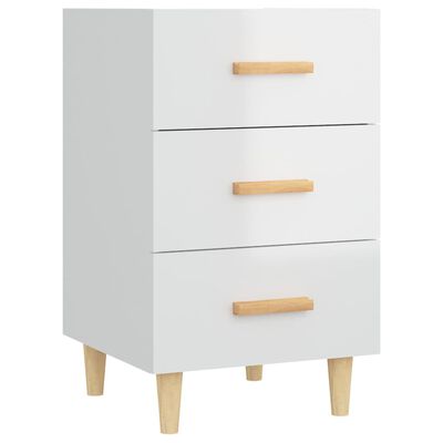 vidaXL Bedside Cabinet High Gloss White 40x40x66 cm Engineered Wood