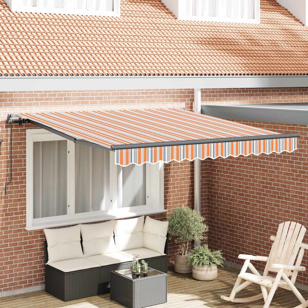 vidaXL Retractable Awning Multicolour 350 x 250 cm Polyester and Steel