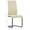 vidaXL Cantilever Dining Chairs 2 pcs Cappuccino Faux Leather