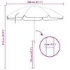 vidaXL Beach Parasol Blue and White 206 x 206 x 212 cm