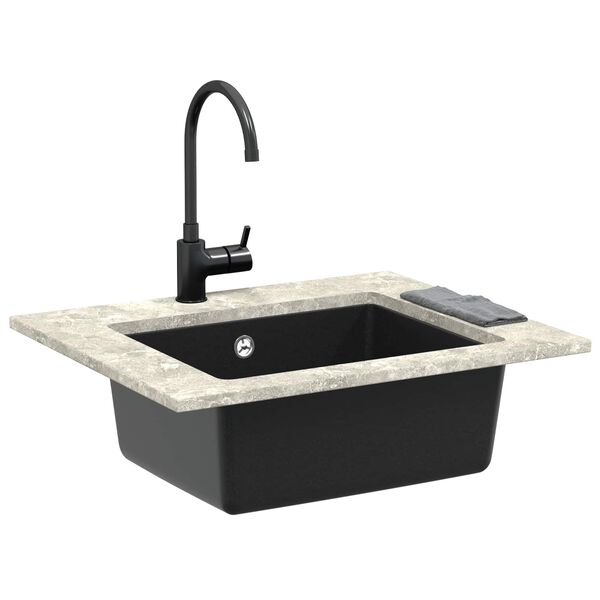 vidaXL Sink Black 530 x 460 mm 80% Quartz and 20% Resin