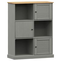 vidaXL Bookcase VIGO Grey 90x35x114.5 cm Solid Wood Pine