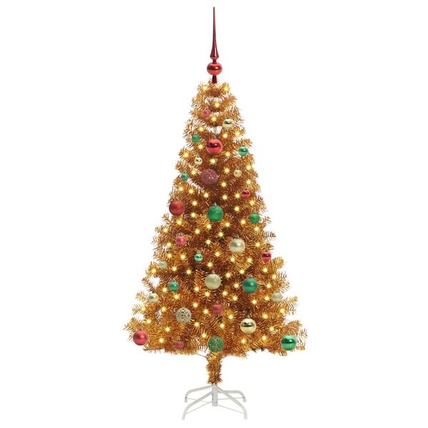 vidaXL Christmas Tree with 150 LEDs with Stand Gold 150 cm PET