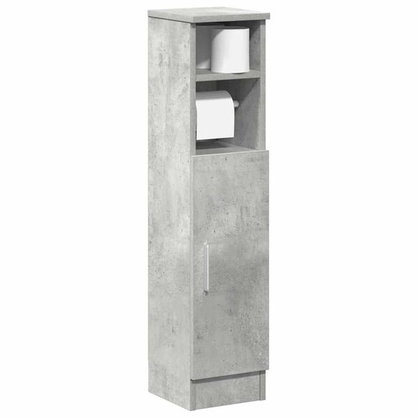 vidaXL Bathroom Cabinet with Roll Holder Concrete Grey 20.5x22x90 cm
