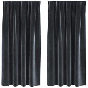 vidaXL Blackout Curtains 2 pcs Dark Grey 140 x 175 cm Velvet