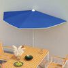 vidaXL Garden Half Parasol with Pole 180x90 cm Azure Blue