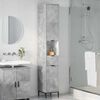 vidaXL Bathroom Cabinet with Drawer Concrete Grey 31.5 x 33 x 190 cm