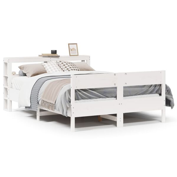 vidaXL Bed Frame without Mattress White 120x200 cm Solid Wood Pine