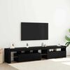 vidaXL TV Cabinet 2 pcs Black Oak 215 x 37 x 40 cm Engineered Wood