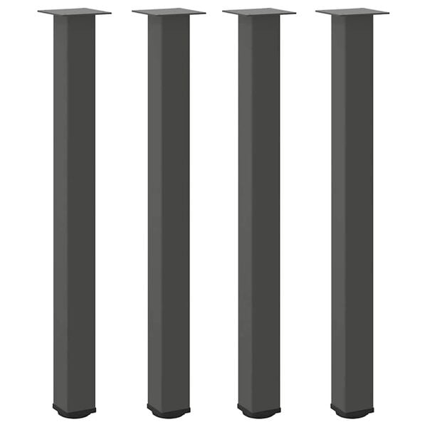 vidaXL Bar Table Legs 4 pcs Anthracite 100-102 cm Steel