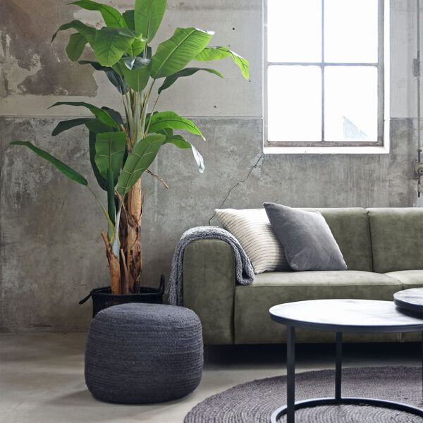 LABEL51 Carpet Jute Round 180x180 cm XXL Anthracite